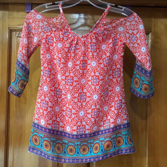 GB Girls Orange Cold Shoulder Dress 4 / 4T NWT - Picture 4 of 14